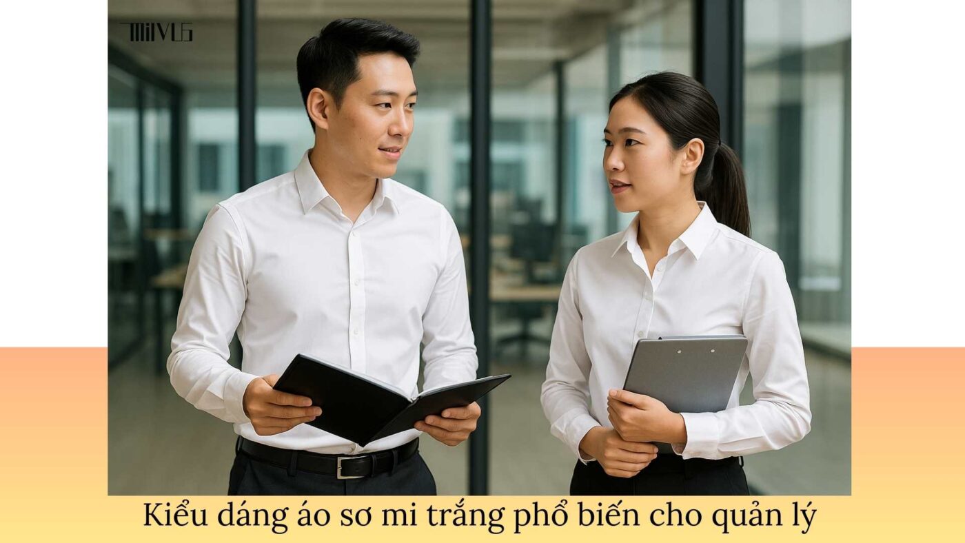 Áo sơ mi trắng cho quản lý – phối vest lịch lãm, khẳng định phong thái lãnh đạo
