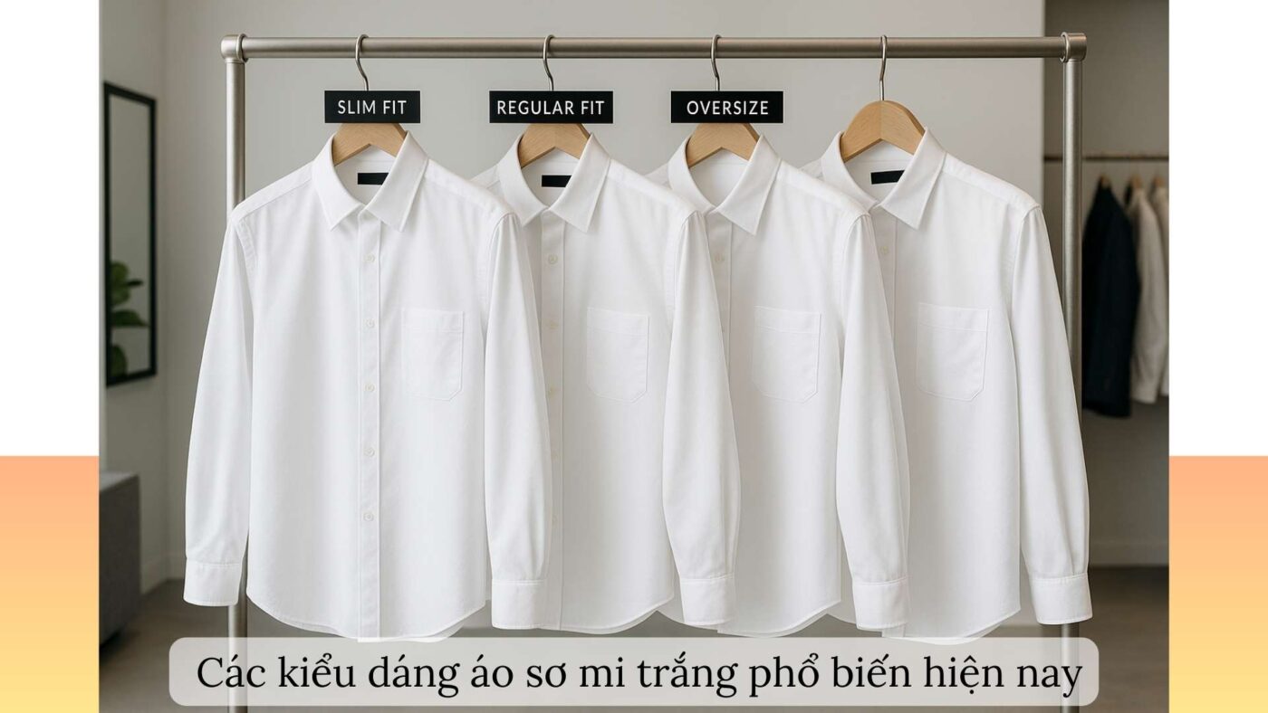 Các kiểu dáng áo sơ mi trắng cho nhân viên kinh doanh – đa dạng phong cách hiện đại.