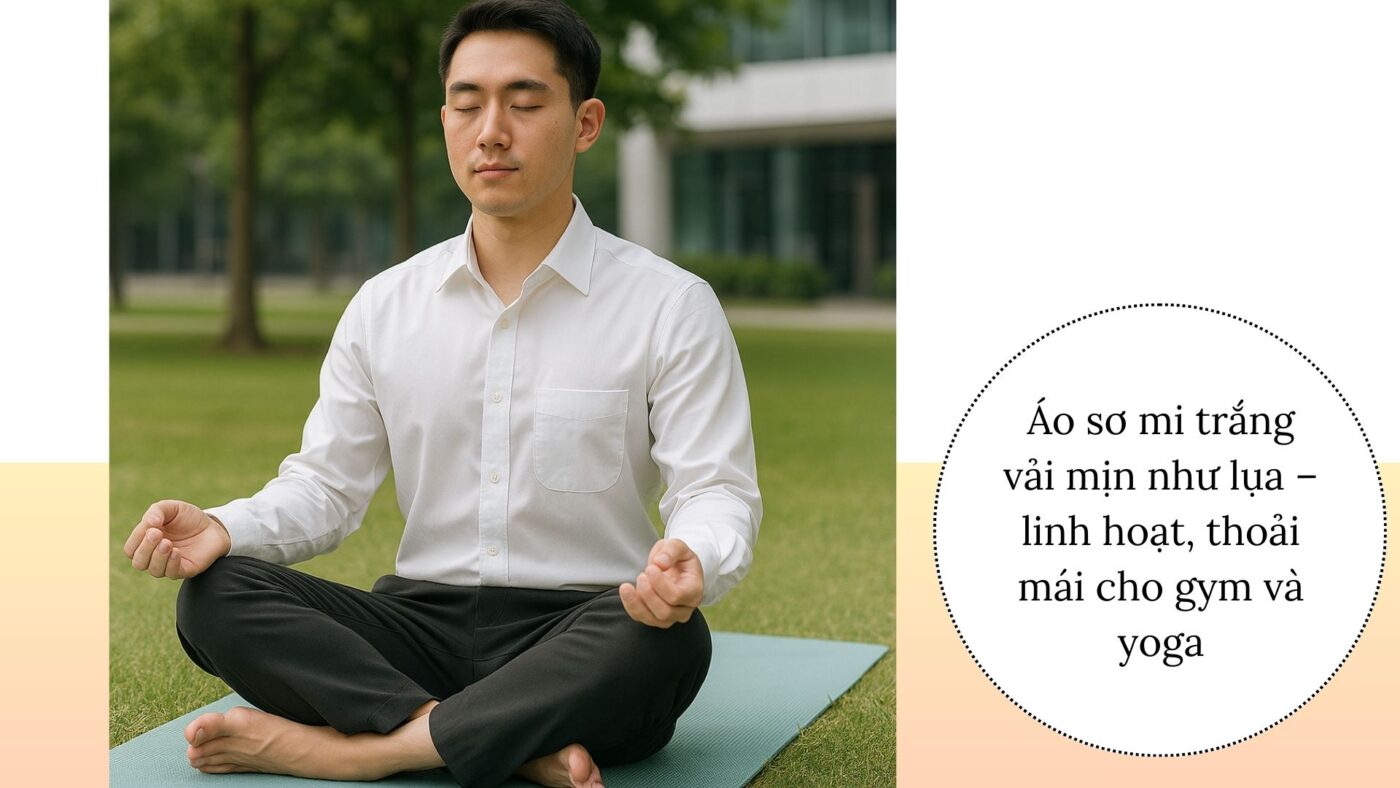 Áo sơ mi trắng cho người thích vải mịn như lụa – linh hoạt, thoải mái cho gym và yoga