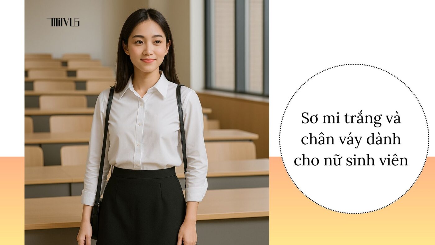 Áo sơ mi trắng cho sinh viên nữ – thanh lịch với chân váy công sở