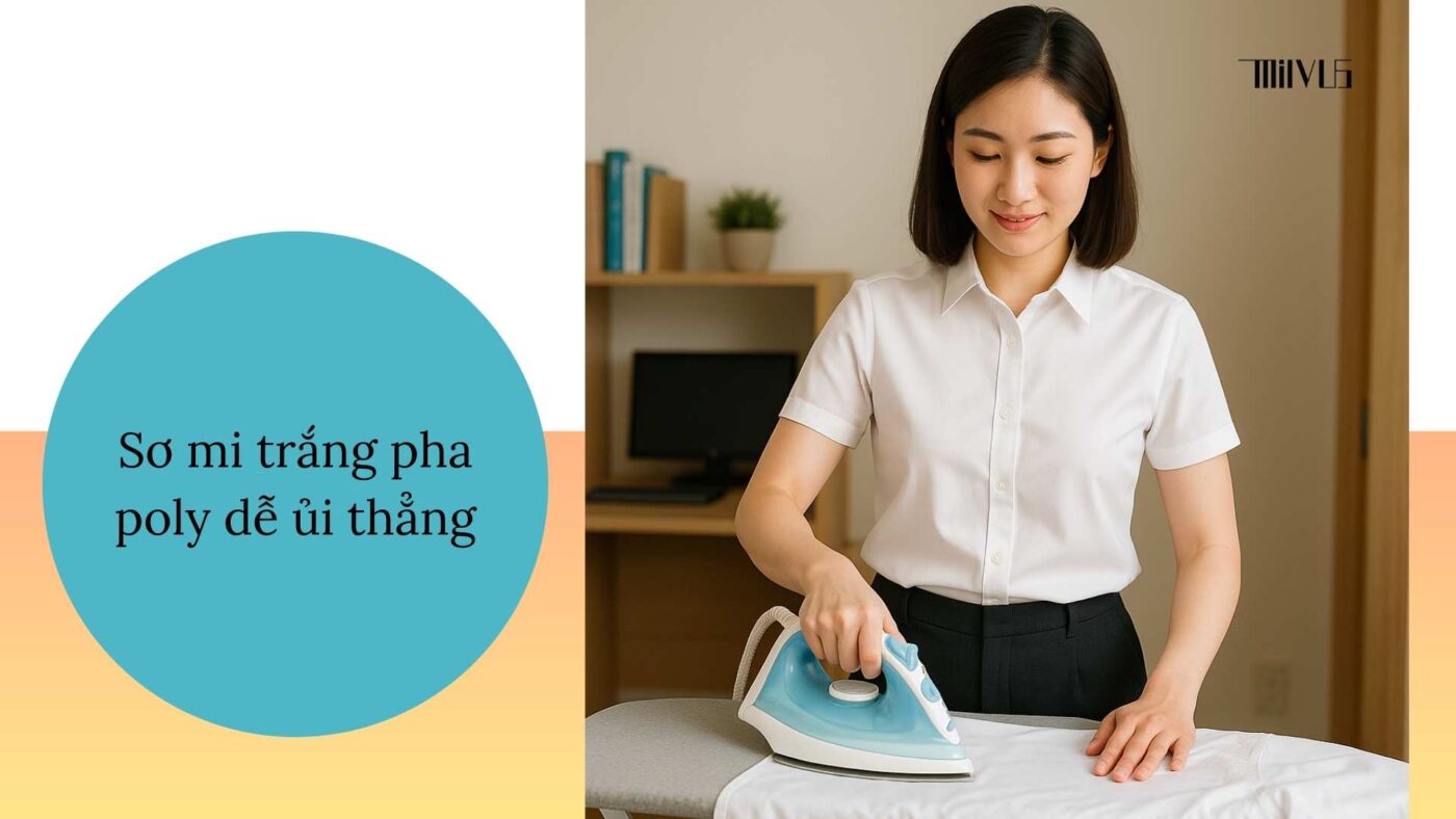 Áo sơ mi trắng pha poly cho giảng viên đại học – ít nhăn, dễ bảo quản
