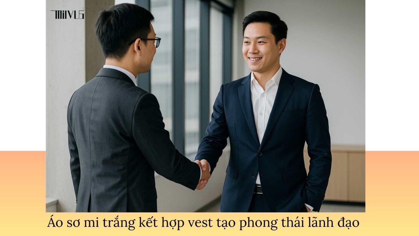 Áo sơ mi trắng cho quản lý – phối vest lịch lãm, khẳng định phong thái lãnh đạo