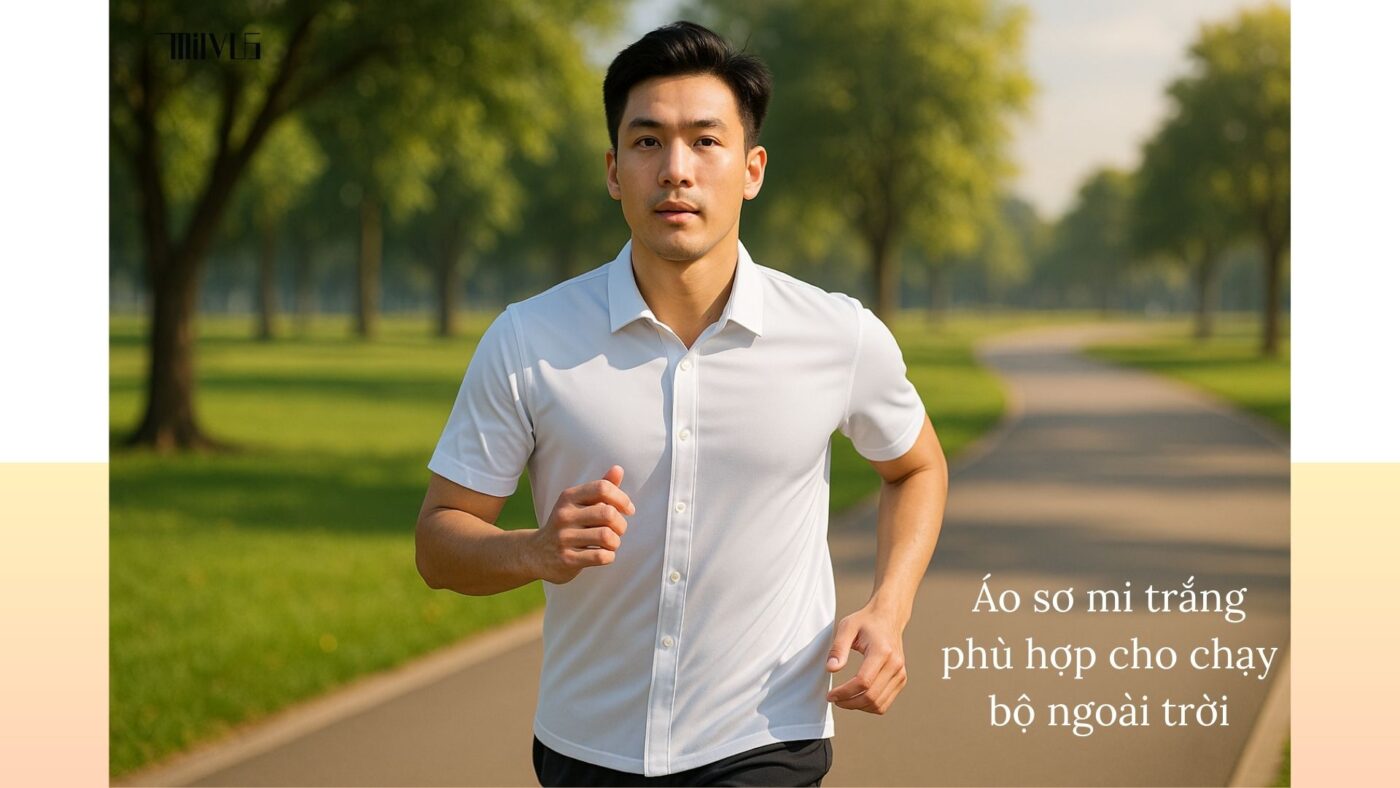 Áo sơ mi trắng cho người ghét vải thô ráp – thoáng khí khi chạy bộ ngoài trời.