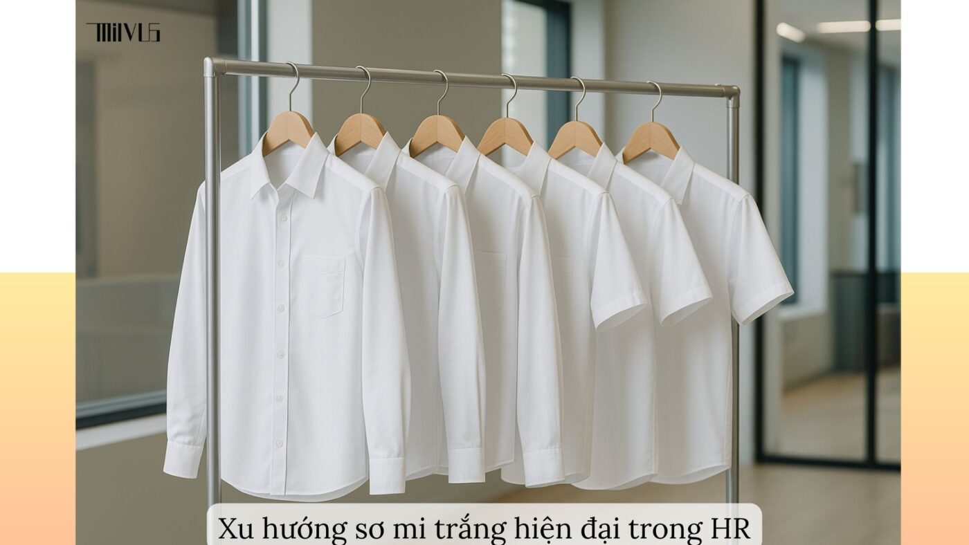 Xu hướng áo sơ mi trắng cho nhân viên HR – đa dạng kiểu dáng hiện đại.
