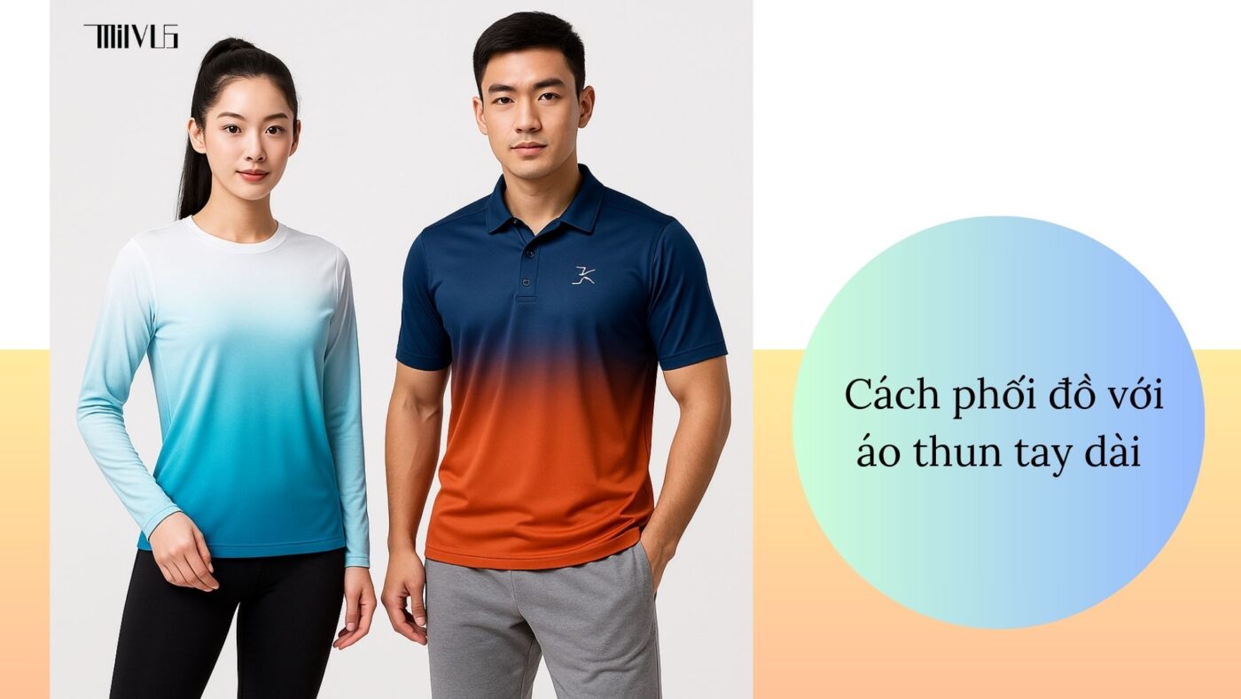 Phối áo thun thể thao tay dài với quần short, legging, jogger năng động