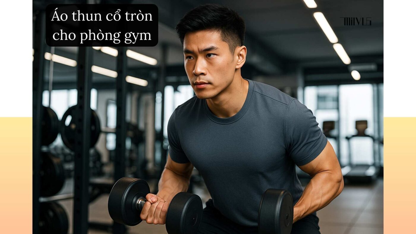 Áo thun thể thao cho người thích cổ tròn – thoải mái và linh hoạt khi tập gym.