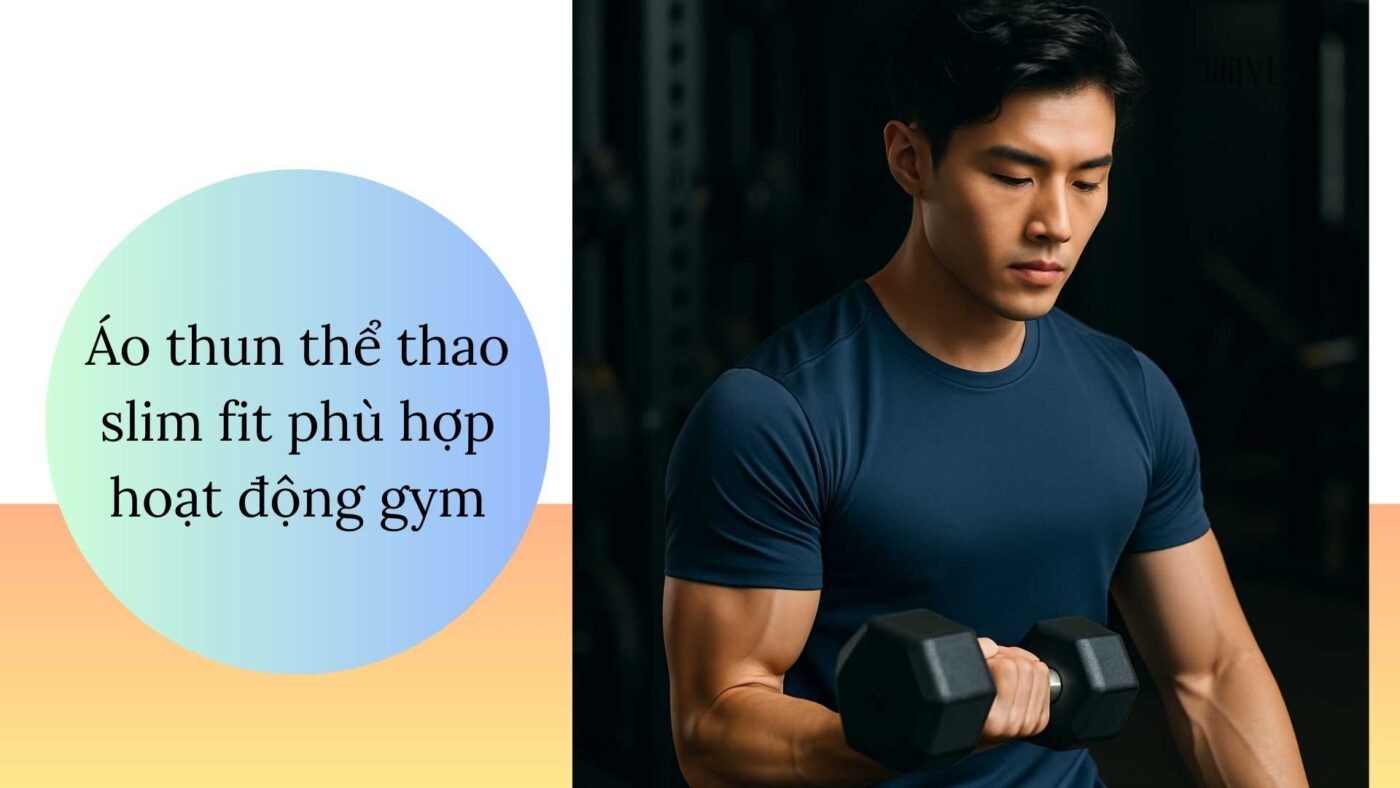 Áo thun thể thao slim fit – linh hoạt, thoải mái trong tập gym.