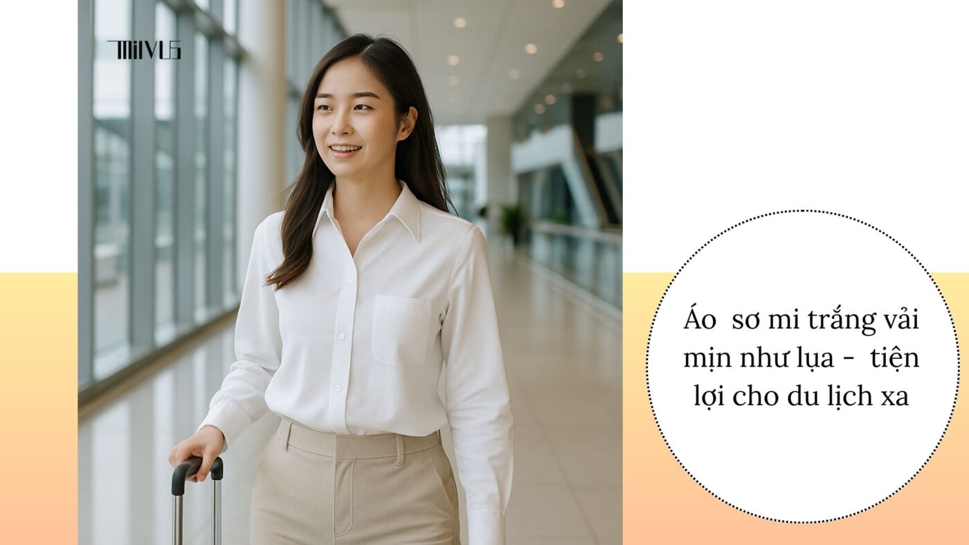 Áo sơ mi trắng cho người thích vải mịn như lụa – tiện lợi cho du lịch xa