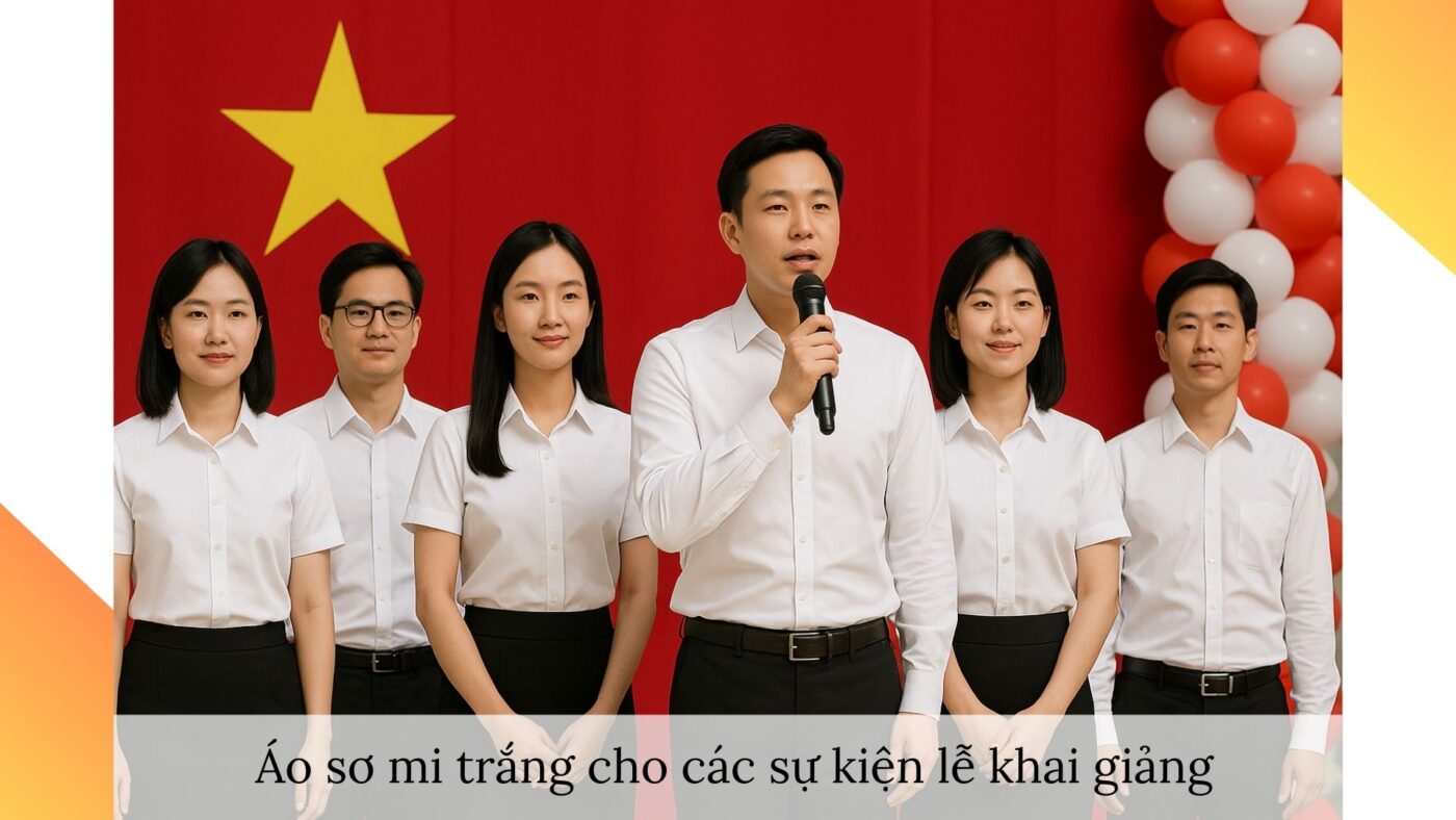 Áo sơ mi trắng cho giáo viên – đồng bộ, trang trọng trong lễ khai giảng