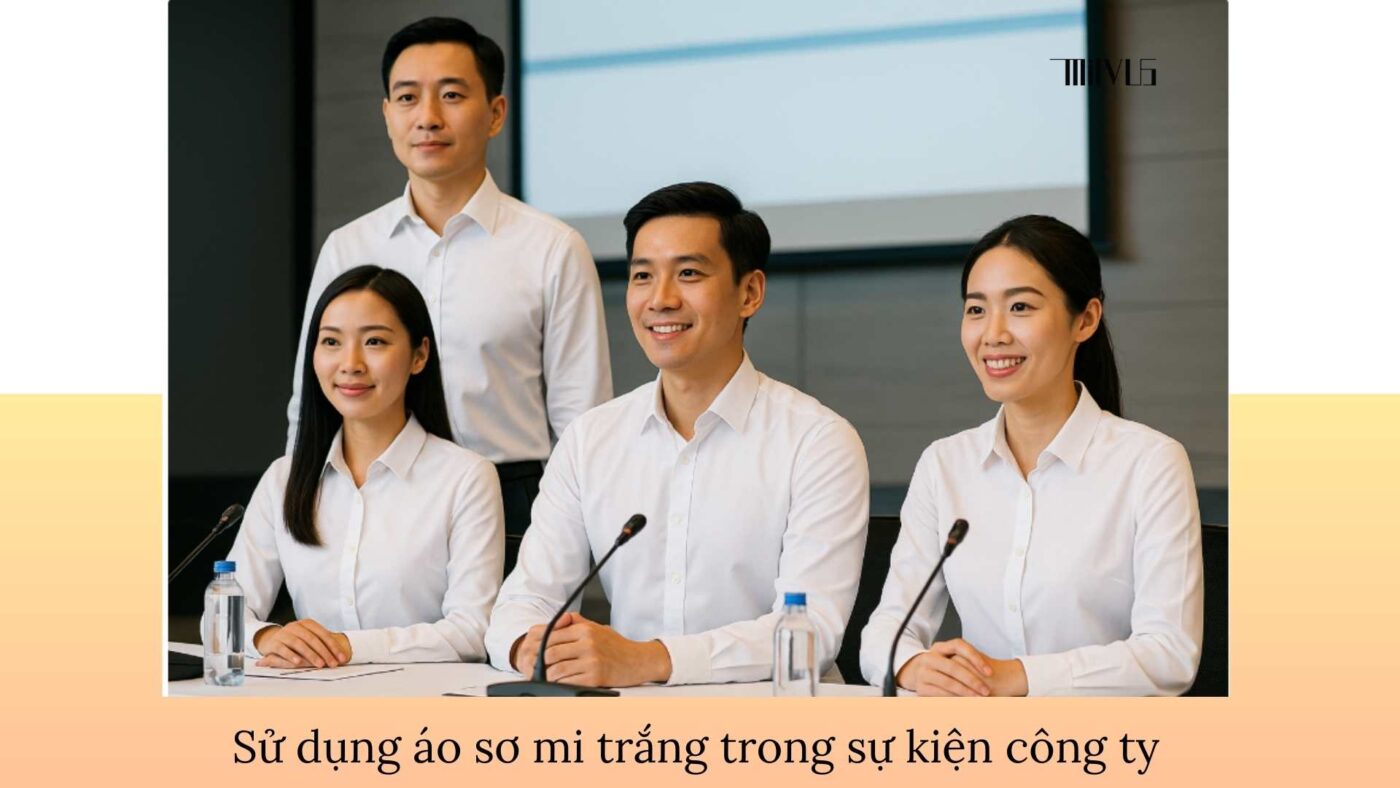 Áo sơ mi trắng cho quản lý – đồng bộ, chuyên nghiệp trong sự kiện công ty