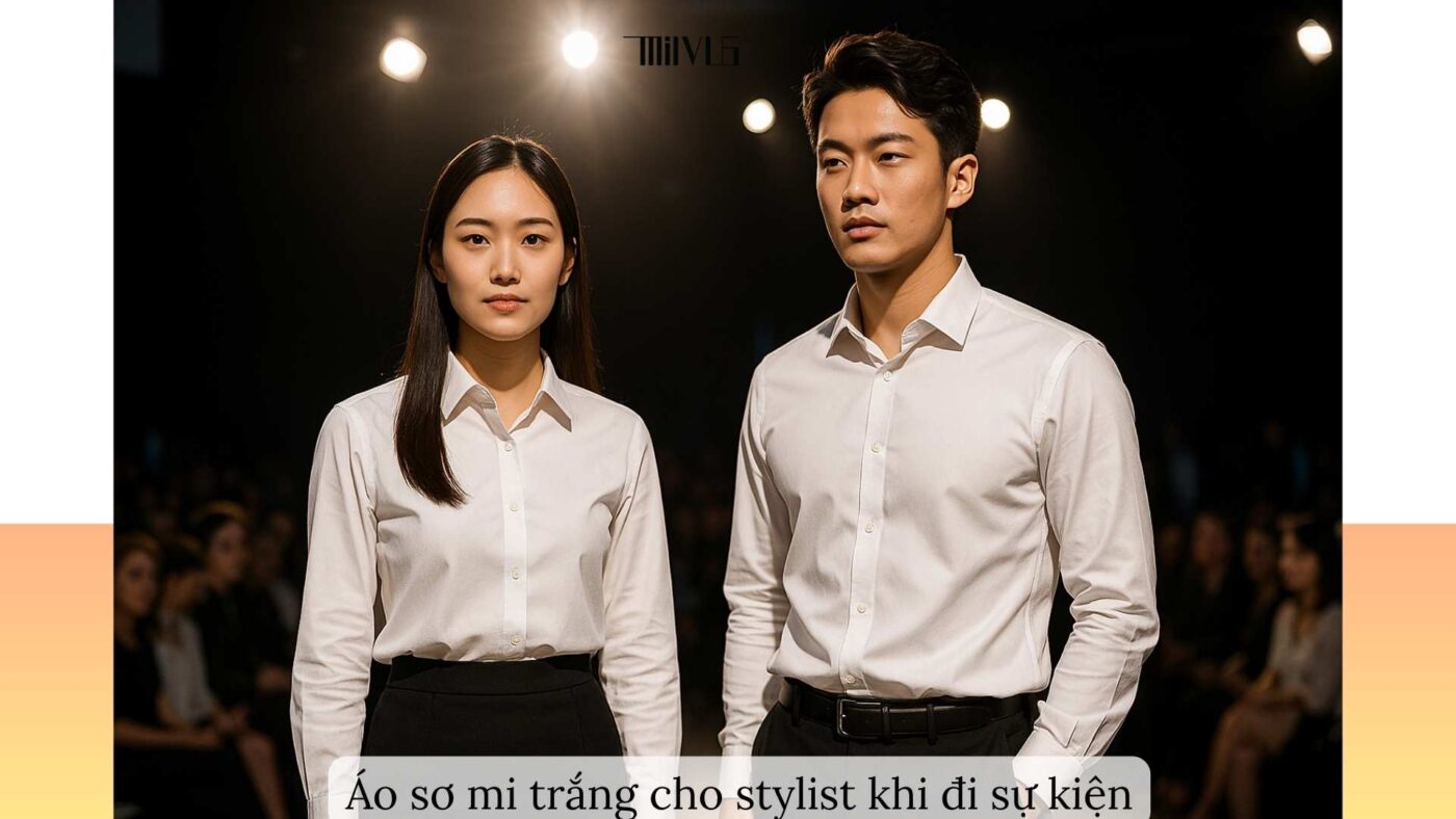 Áo sơ mi trắng cho stylist – outfit sang trọng, chuyên nghiệp trong sự kiện