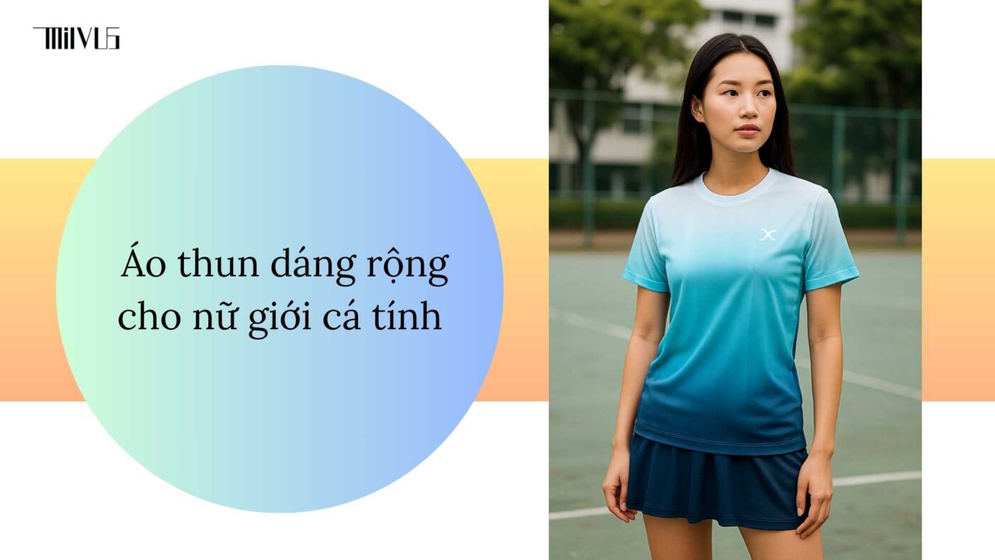 Áo thun thể thao cho người thích dáng áo rộng ngang