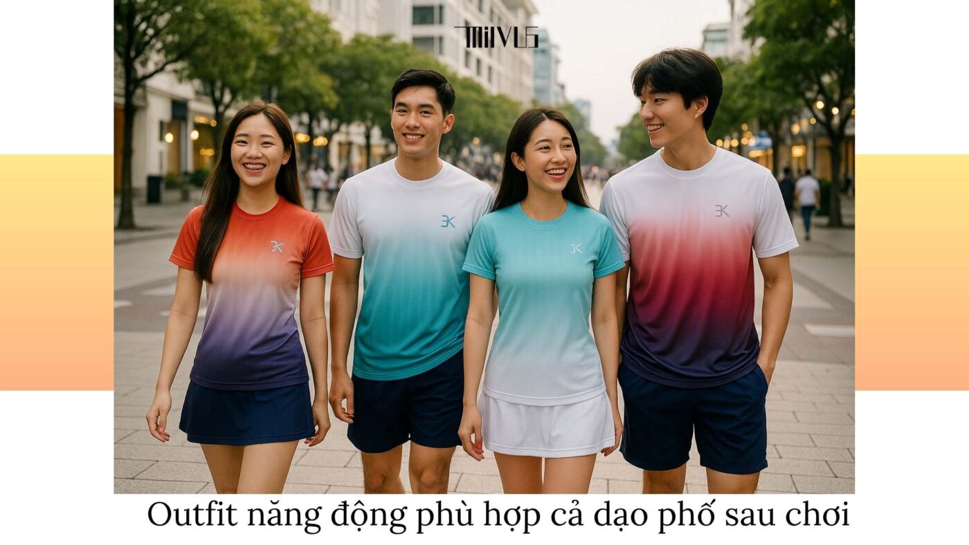Quần áo pickleball cho nhóm bạn trẻ đi chơi cuối tuần