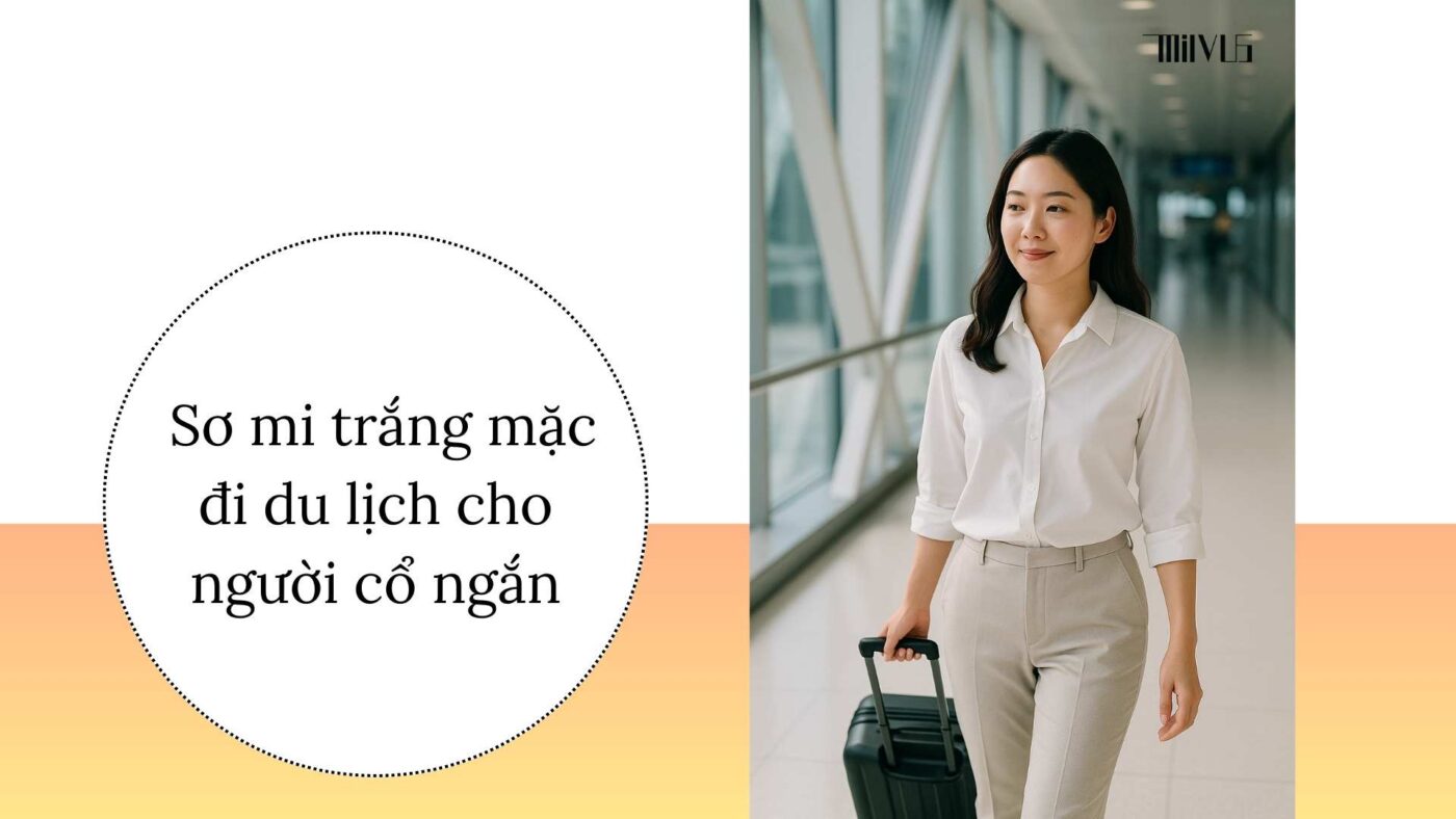 Áo sơ mi trắng cho người cổ ngắn – thoải mái khi đi du lịch