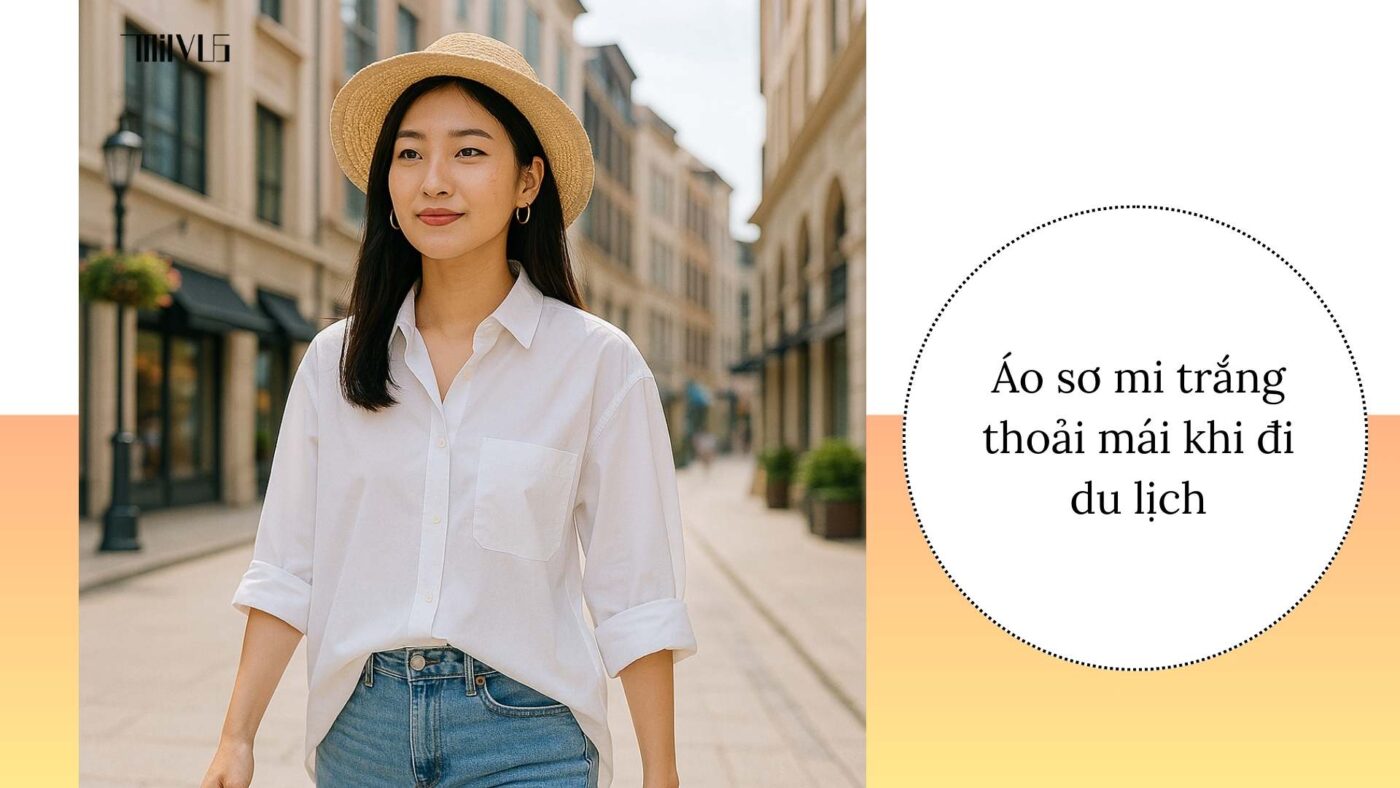 Áo sơ mi trắng không bai – thoải mái, giữ dáng khi đi du lịch