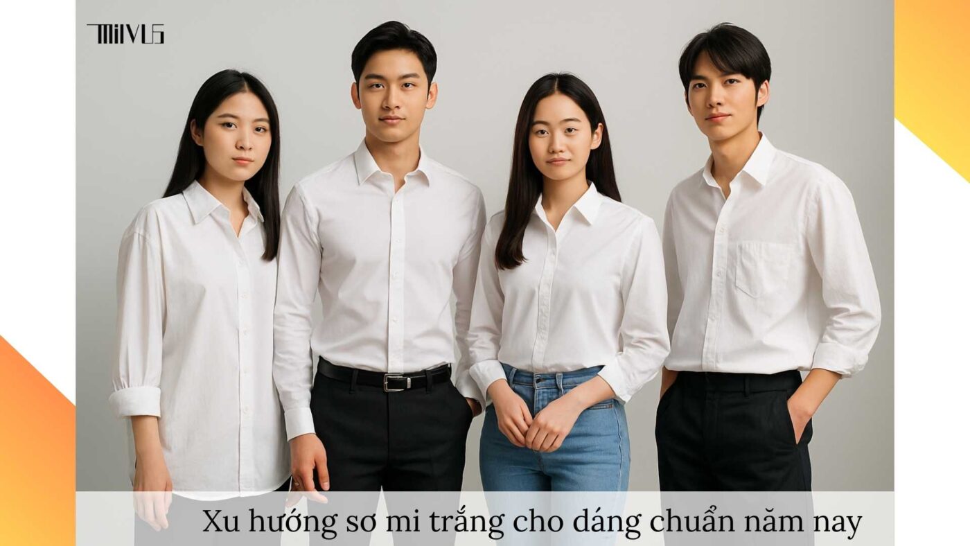 Xu hướng áo sơ mi trắng cho người dáng chuẩn – slim-fit và oversize hiện đại, trẻ trung