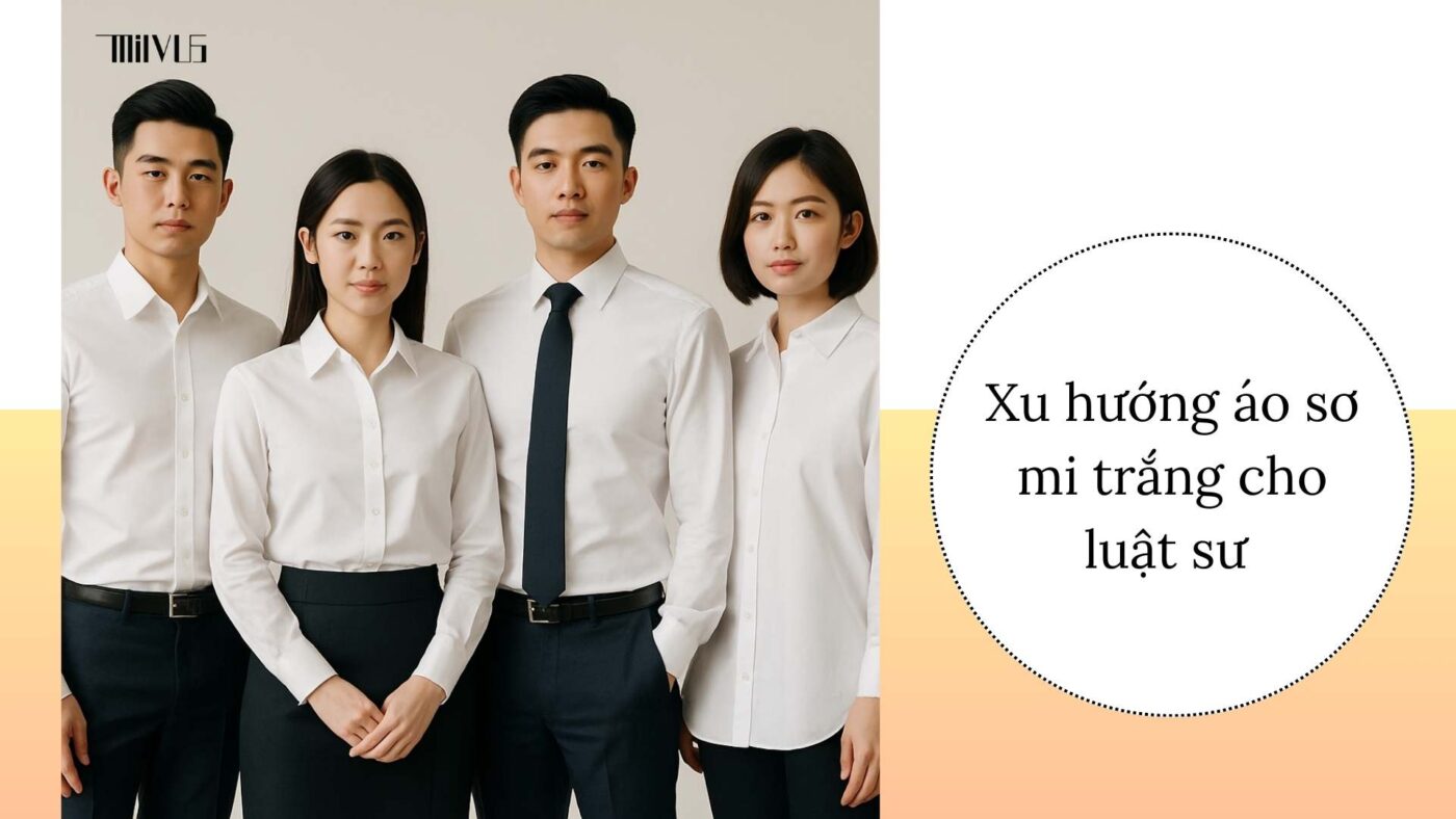 Xu hướng áo sơ mi trắng cho luật sư – tối giản, thanh lịch, hiện đại.