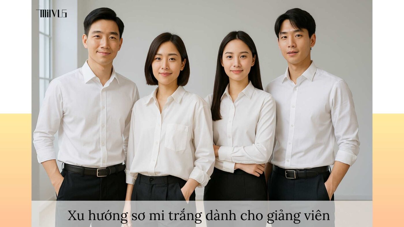 Xu hướng áo sơ mi trắng cho giảng viên đại học – hiện đại, tối giản, tinh tế