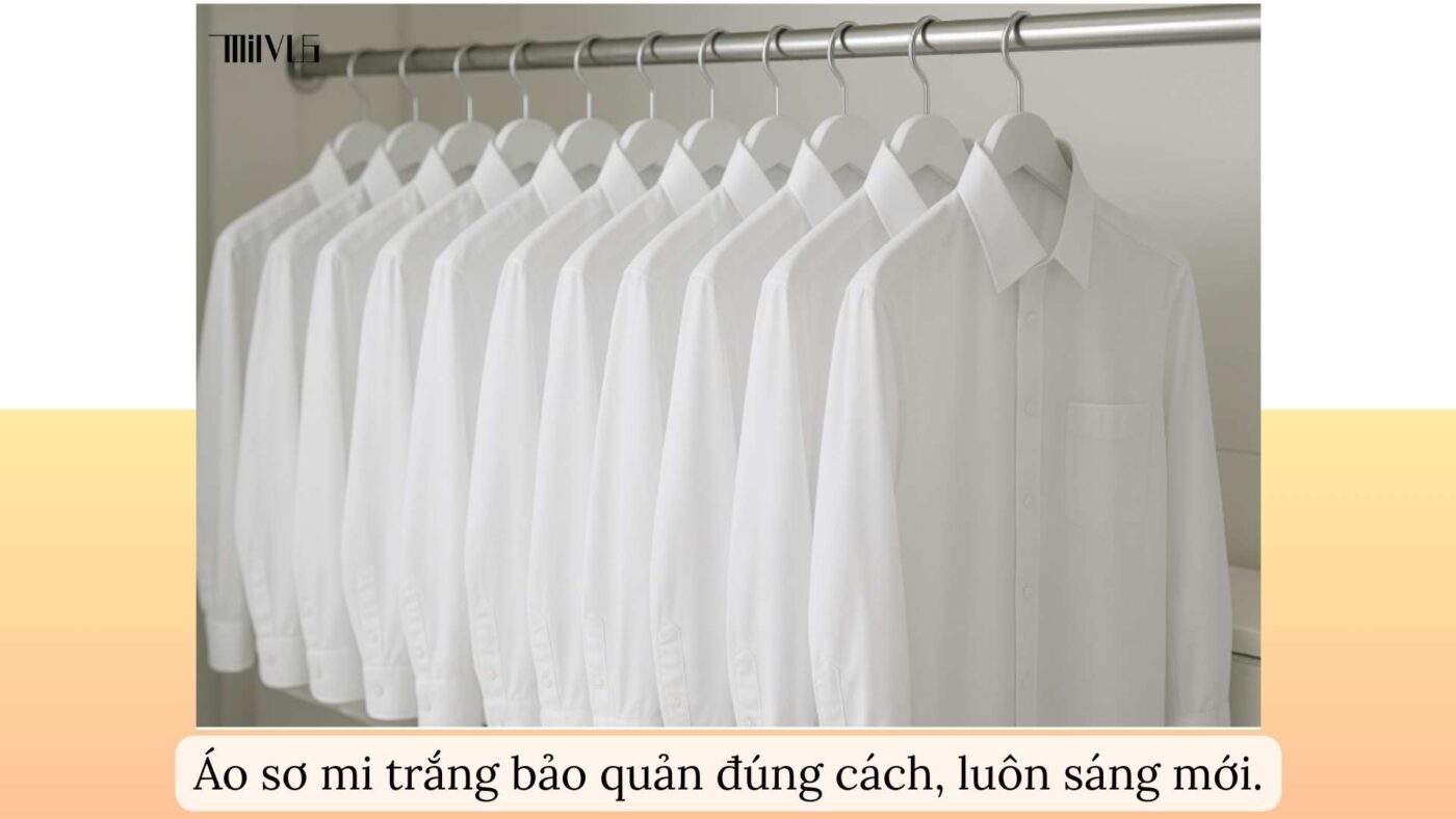 Áo sơ mi trắng cho nhân viên phục vụ – bảo quản đúng cách, luôn sáng mới.