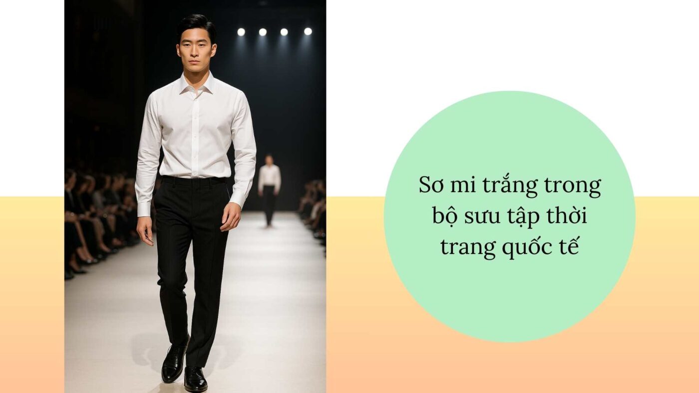 Áo sơ mi trắng cho người mẫu ảnh – xuất hiện trong show thời trang quốc tế