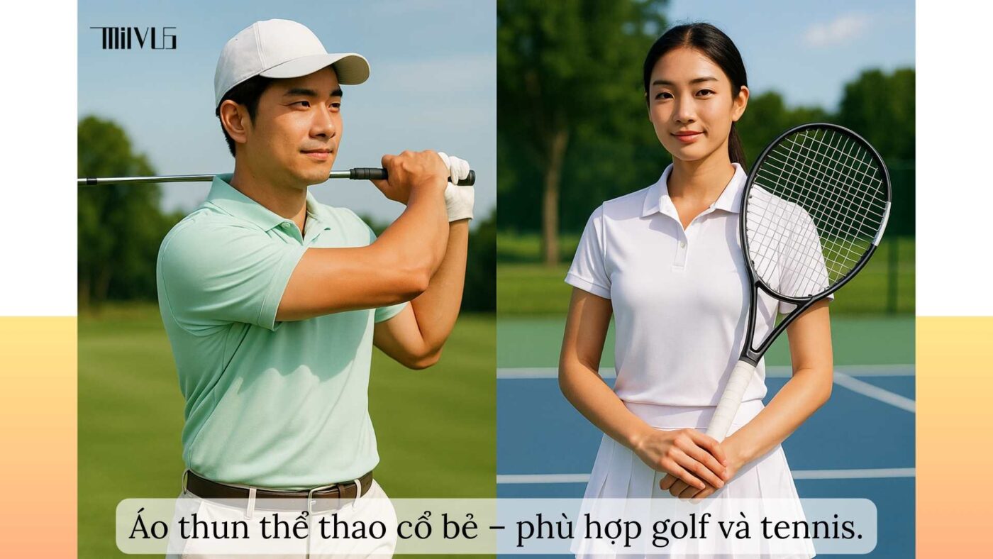 Áo thun thể thao cho người thích cổ bẻ – phù hợp golf và tennis.