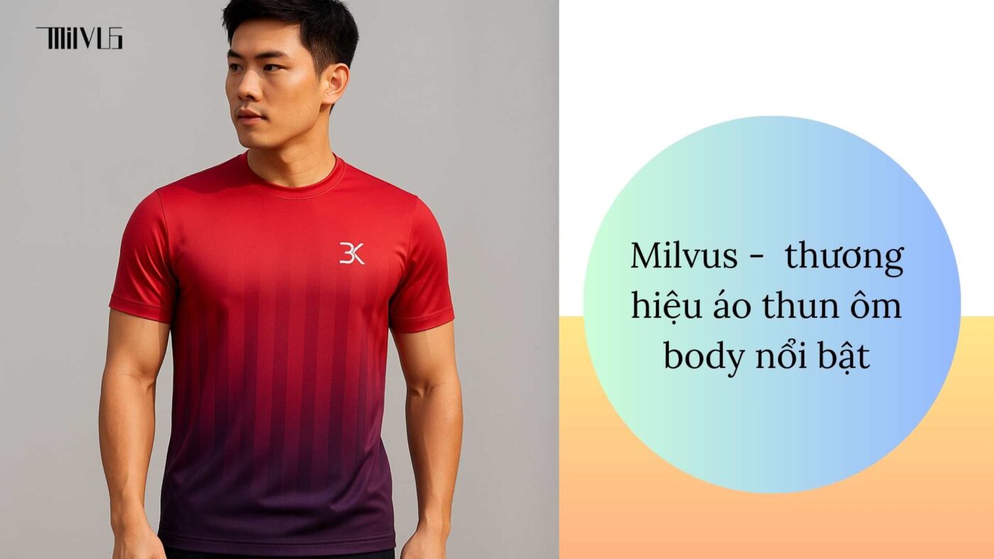 Người mẫu nam châu Á mặc áo thun thể thao loang đỏ tím, tạo dáng phong cách lifestyle ngoài trời, áo ôm body mang tính thương hiệu.
