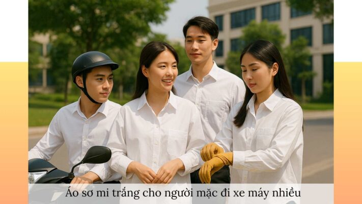Áo sơ mi trắng cho người mặc đi xe máy nhiều – đa dạng phong cách, tiện lợi, thoáng khí, bền đẹp.