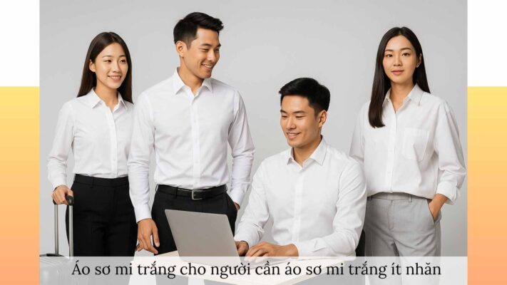 Áo sơ mi trắng cho người cần áo sơ mi trắng ít nhăn – đa năng, tiện lợi, phù hợp công sở, thể thao và du lịch."