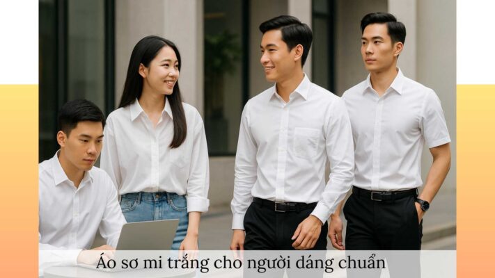 Áo sơ mi trắng cho người dáng chuẩn – đa năng, thanh lịch, phù hợp công sở, thể thao và du lịch