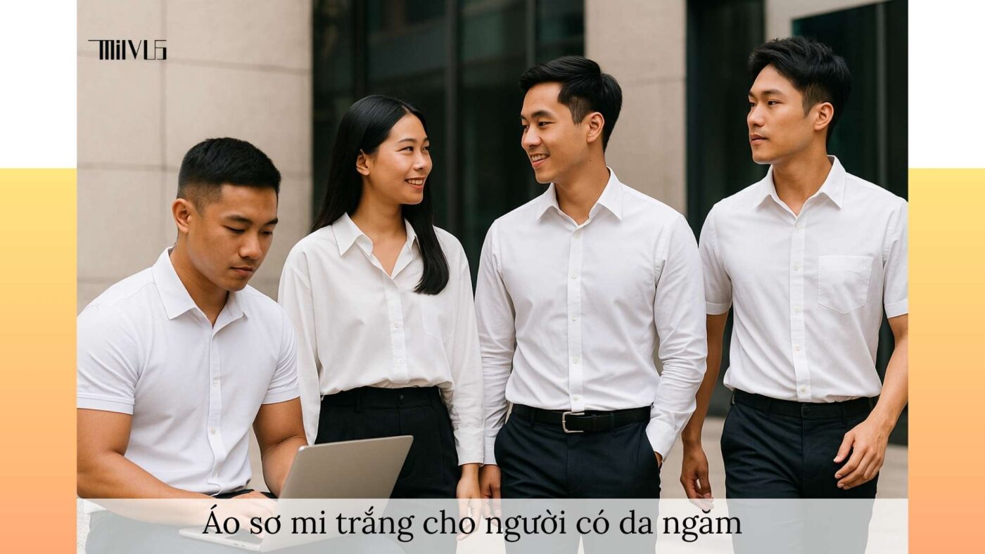 Áo sơ mi trắng cho người có da ngăm – đa dạng phong cách, dễ phối, phù hợp công sở và thể thao