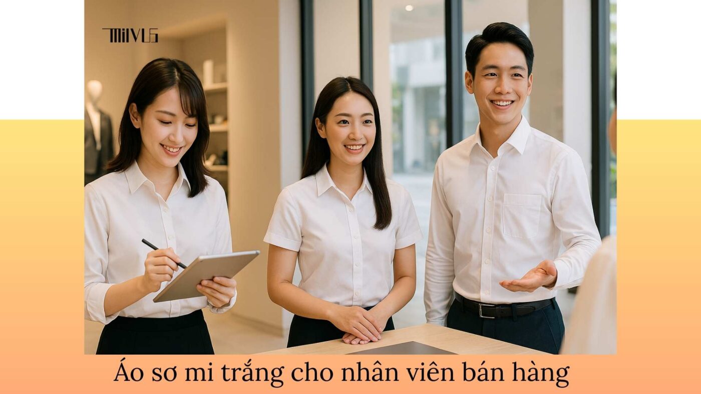 Áo sơ mi trắng cho nhân viên bán hàng – đa dạng kiểu dáng, chuyên nghiệp, đồng bộ thương hiệu