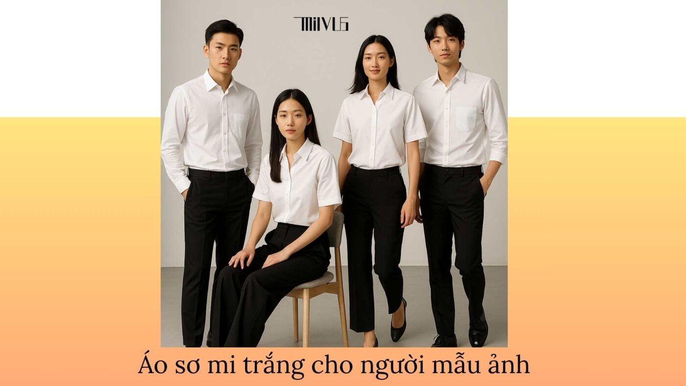 Áo sơ mi trắng cho người mẫu ảnh – đa dạng kiểu dáng, sang trọng, chuyên nghiệp
