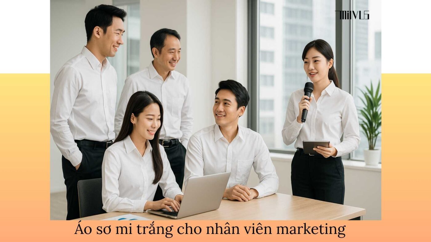 Áo sơ mi trắng cho nhân viên marketing – đồng bộ, chuyên nghiệp, nâng tầm hình ảnh công ty