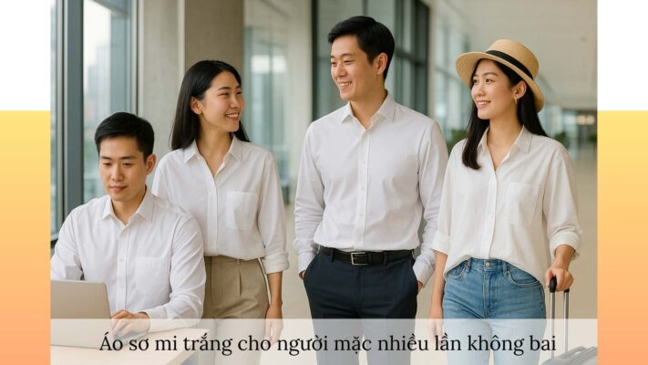 Áo sơ mi trắng cho người mặc nhiều lần không bai – bền dáng, đa năng, phù hợp công sở, sự kiện và du lịch