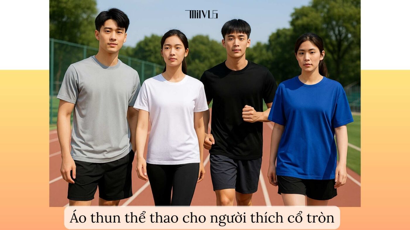 Áo thun thể thao cho người thích cổ tròn – thoải mái, trẻ trung, đa năng