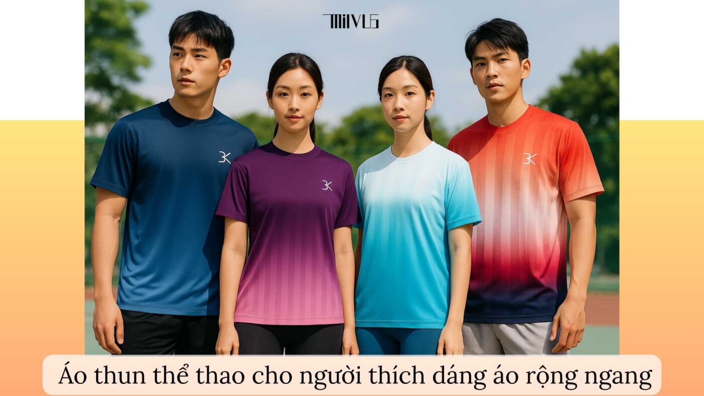 Áo thun thể thao cho người thích dáng áo rộng ngang