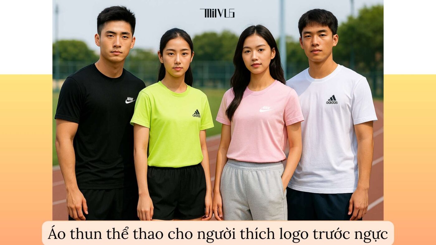 Áo thun thể thao cho người thích logo trước ngực