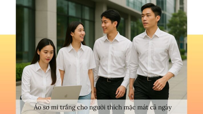 Áo sơ mi trắng cho người thích mặc mát cả ngày – đa dạng phong cách, thoáng khí, phù hợp công sở, thể thao và du lịch