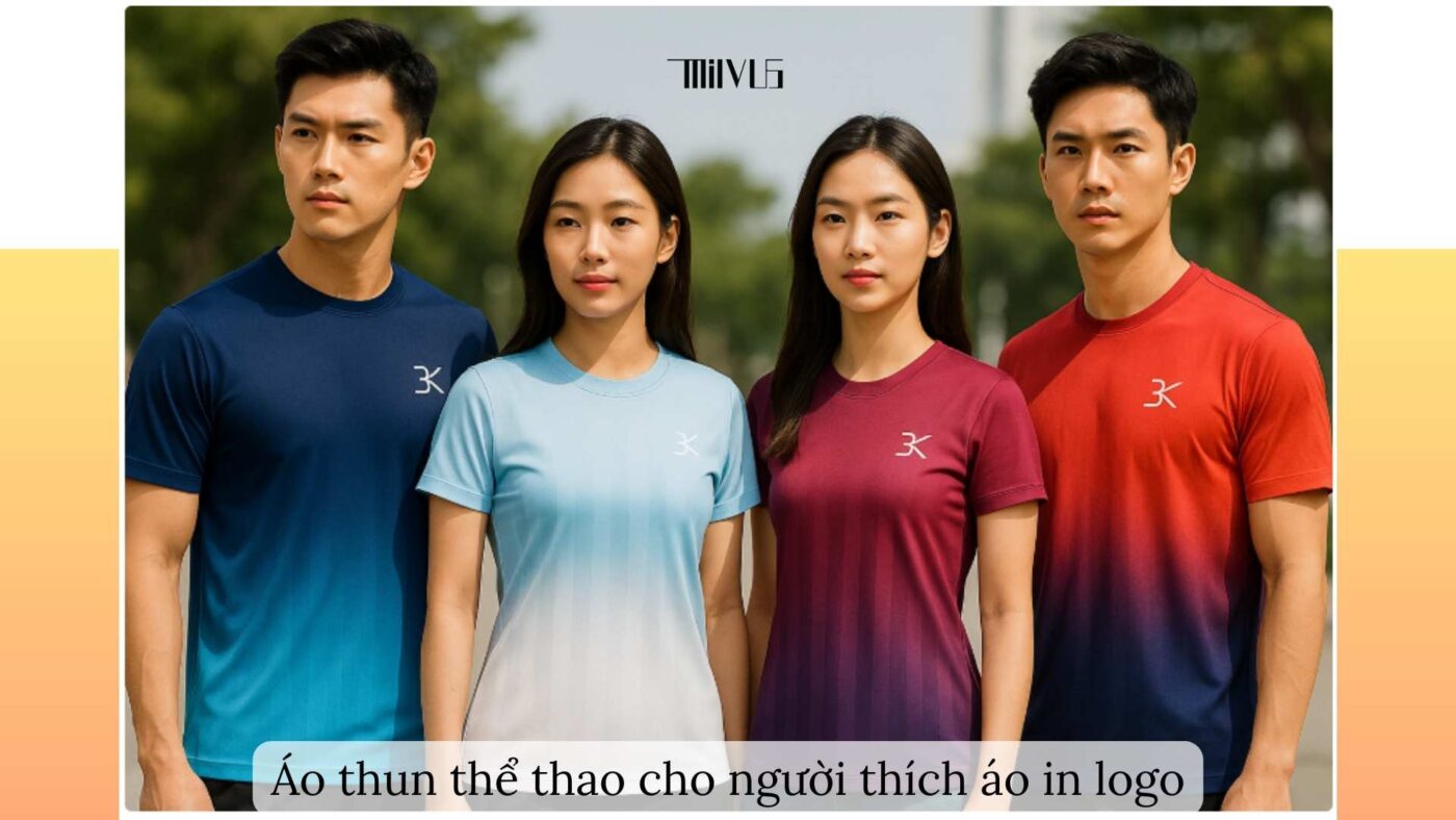 Áo thun thể thao cho người thích áo in logo