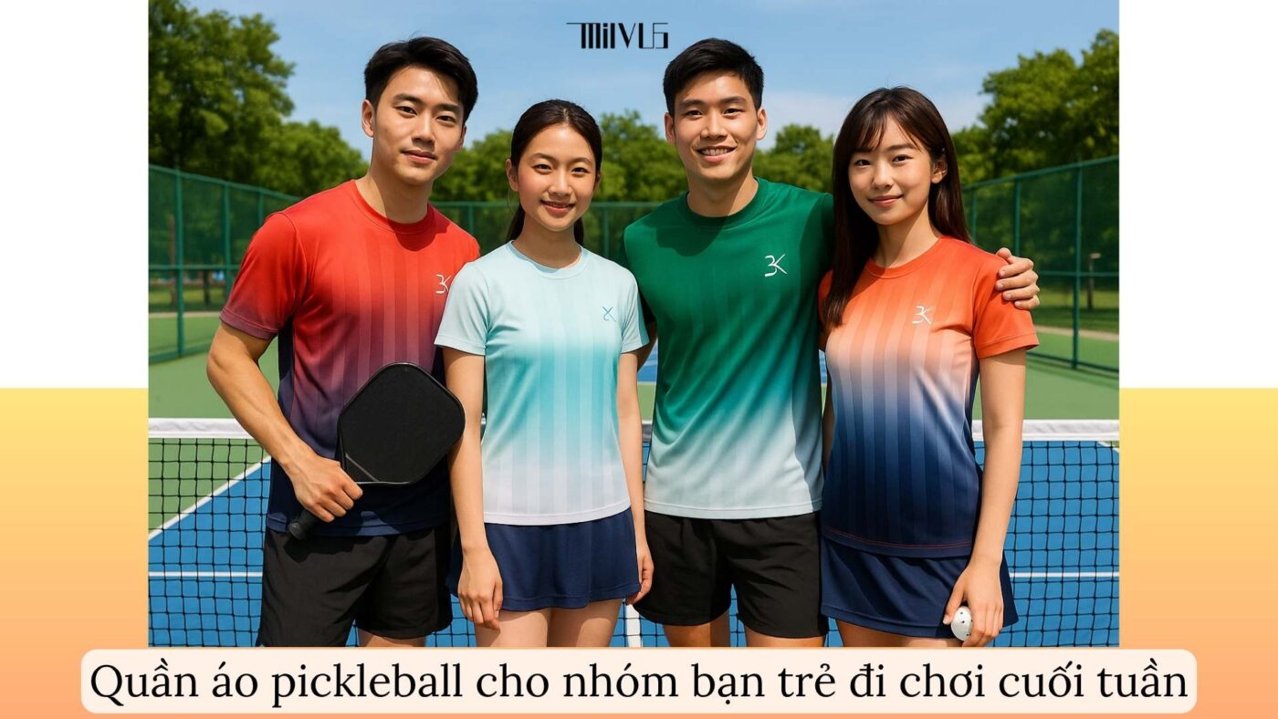 Quần áo pickleball cho nhóm bạn trẻ đi chơi cuối tuần