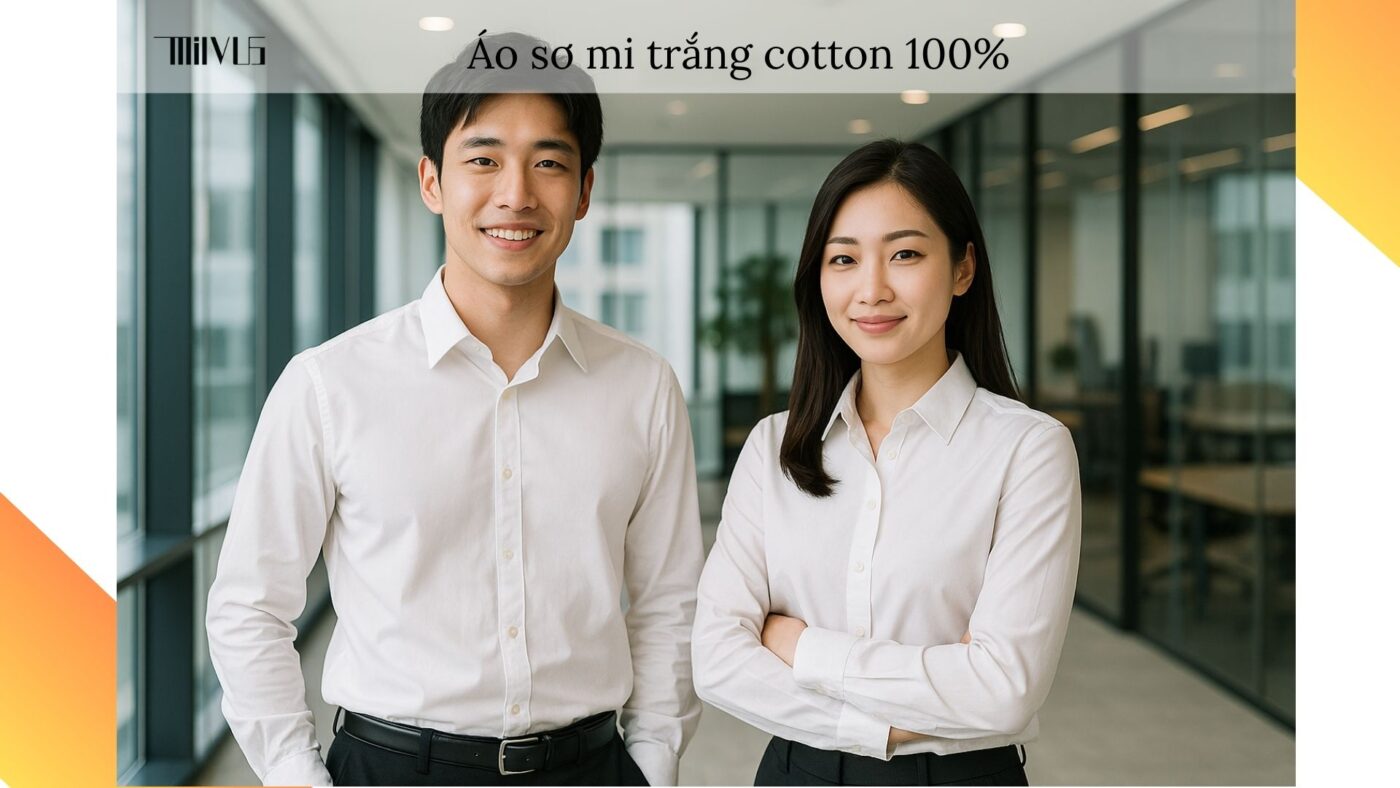 "Áo sơ mi trắng cotton 100% – lựa chọn an toàn, thoải mái cho người mặc