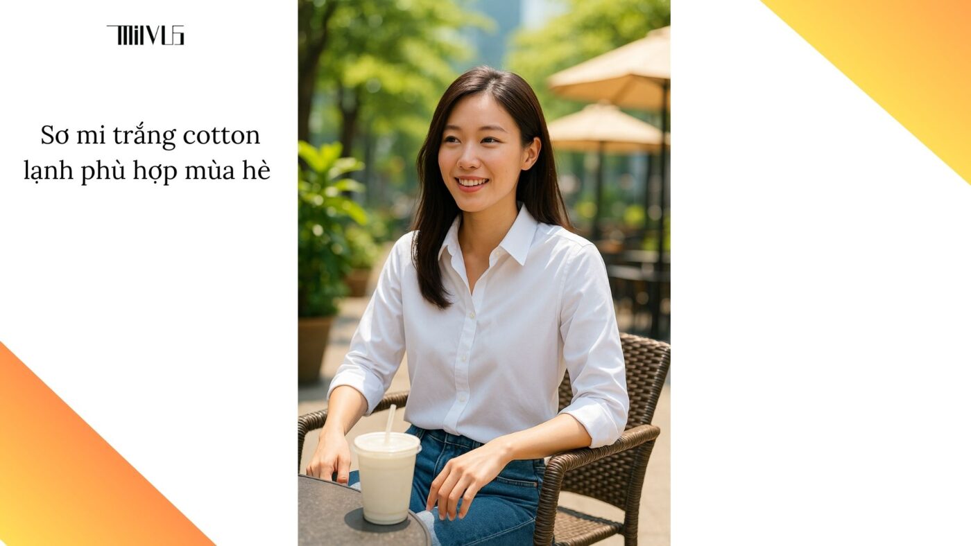 Áo sơ mi trắng cho người cần sơ mi trắng cotton lạnh – mát mẻ mùa hè