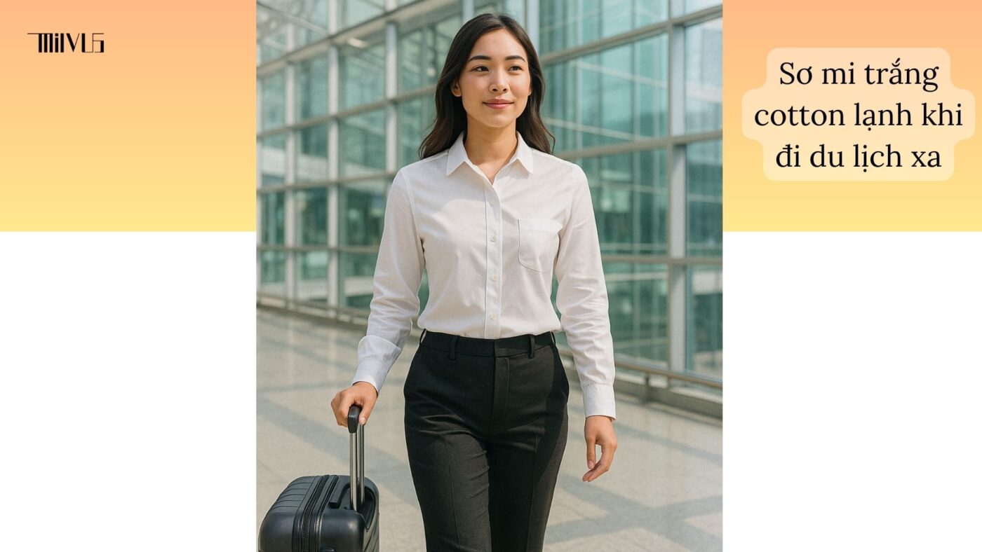 Áo sơ mi trắng cho người cần sơ mi trắng cotton lạnh – tiện lợi khi du lịch.