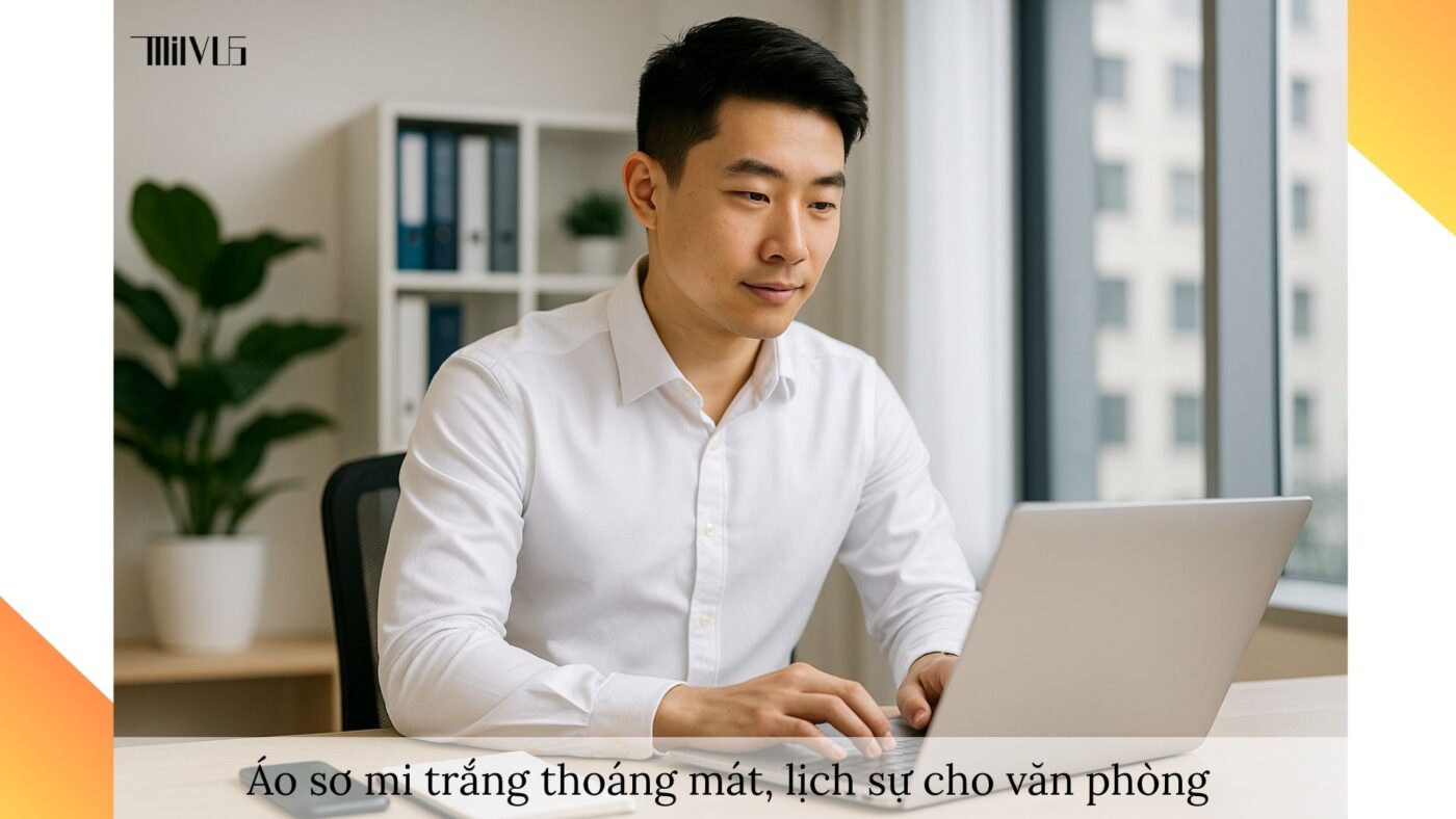 Áo sơ mi trắng cho người da nhạy cảm – thoáng mát, lịch sự cho văn phòng