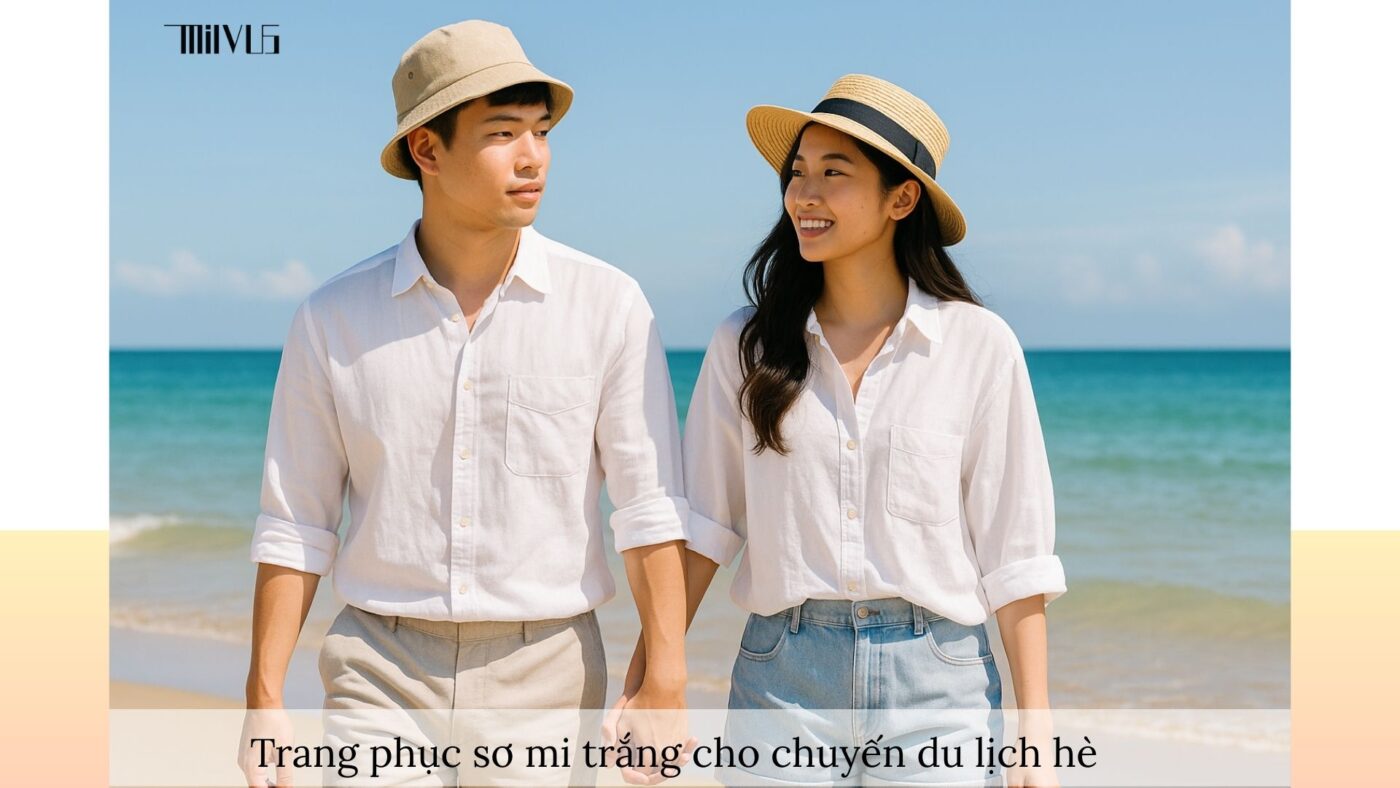Áo sơ mi trắng cho người da nhạy cảm – thoáng mát, phù hợp du lịch hè