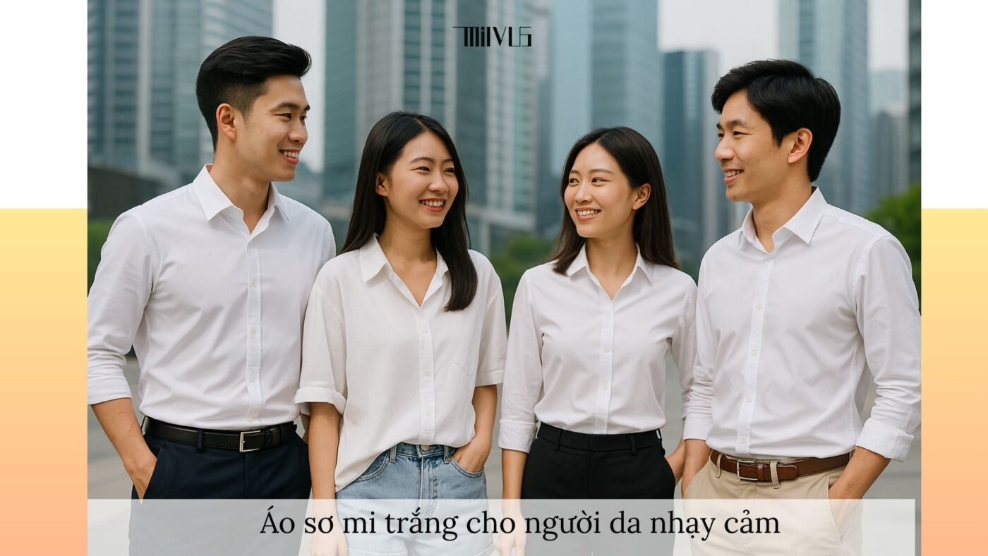 Áo sơ mi trắng cho người da nhạy cảm – đa năng, an toàn, phù hợp nhiều bối cảnh thời trang