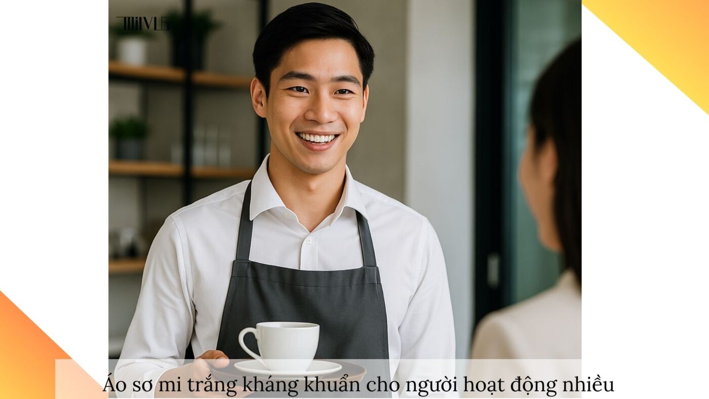 Áo sơ mi trắng kháng khuẩn cho người dễ đổ mồ hôi – sạch sẽ, tự tin.