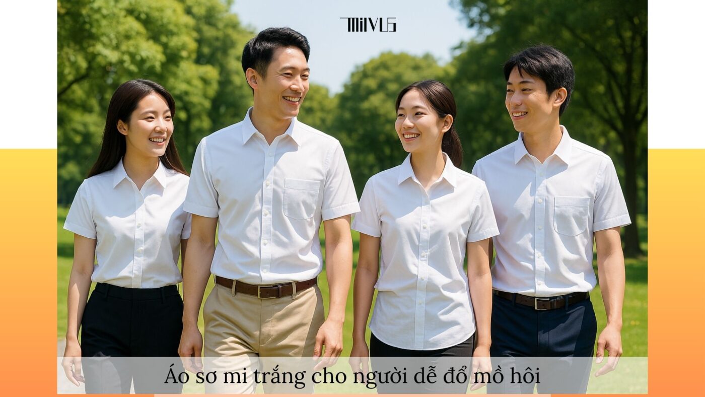 Áo sơ mi trắng cho người dễ đổ mồ hôi – thời trang, thoải mái, phù hợp thể thao và công sở
