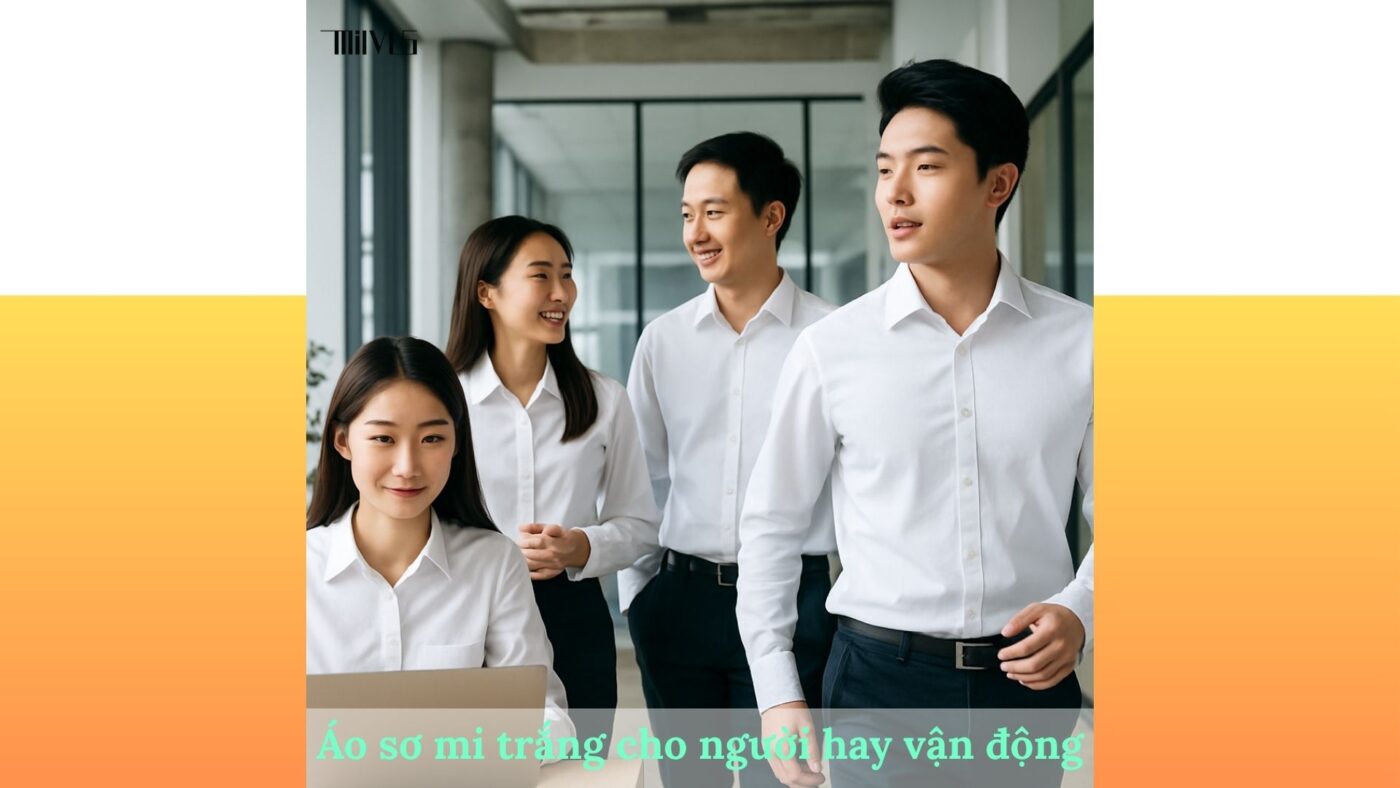 Áo sơ mi trắng cho người hay vận động – thoáng mát, tiện lợi, phù hợp công sở và đời sống năng động.