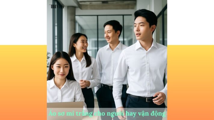 Áo sơ mi trắng cho người hay vận động – thoáng mát, tiện lợi, phù hợp công sở và đời sống năng động.